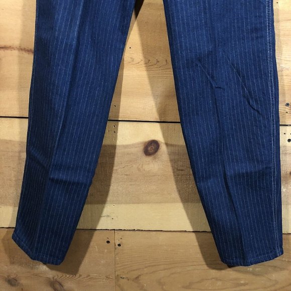 Vintage LEE Jr. Gathered Rider Striped Jeans Womens Size 9 Train Conductor - Picture 10 of 12
